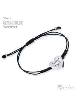 Pulsera Corazón Alma Plata