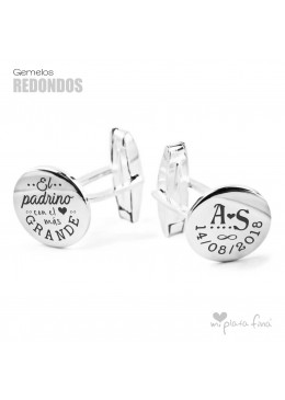 Round Silver Cufflinks