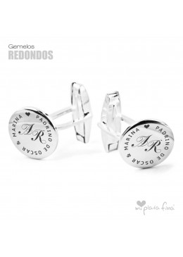Round Silver Cufflinks