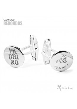 Round Silver Cufflinks