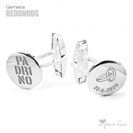Round Silver Cufflinks