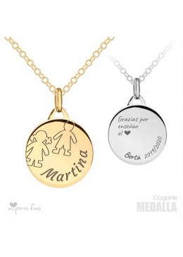 Necklace Silver Medalla VALENTINE'S DAY