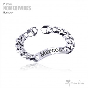 Bracelet Silver Bar No Me Olvides
