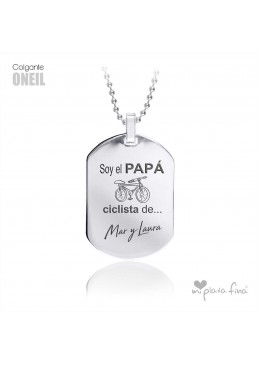 COLGANTE PLATA CHAPA MILITAR MENSAJE GRABADO