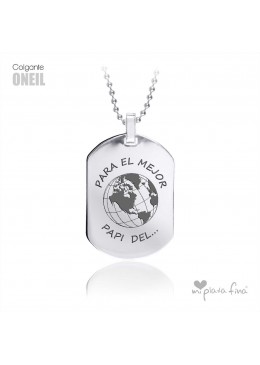 COLGANTE PLATA CHAPA MILITAR MENSAJE GRABADO