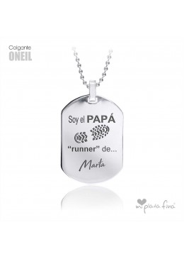 COLGANTE PLATA CHAPA MILITAR MENSAJE GRABADO
