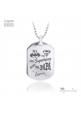 COLGANTE PLATA CHAPA MILITAR MENSAJE GRABADO