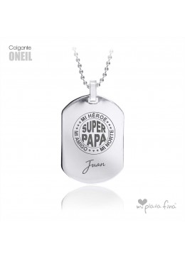 COLGANTE PLATA CHAPA MILITAR MENSAJE GRABADO