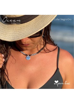 Collar OCEAN negro-plata