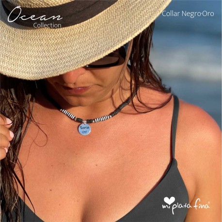 Collar OCEAN negro-ORO