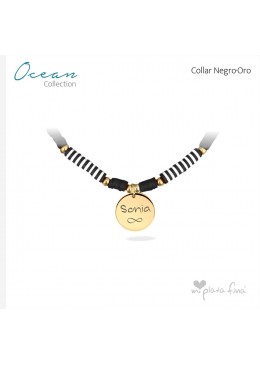 Collar OCEAN negro-plata
