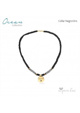 Collar OCEAN negro-ORO