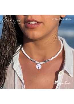 Collar OCEAN blanco-PLATA
