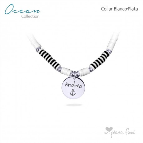 Collar OCEAN blanco-PLATA