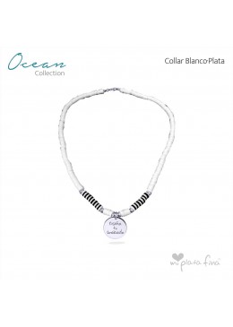Collar OCEAN blanco-PLATA