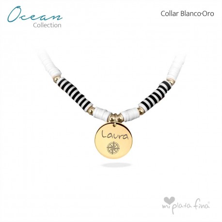 Collar OCEAN negro-plata