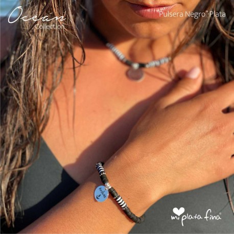 Collar OCEAN negro-plata