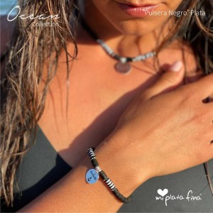 Collar OCEAN negro-plata