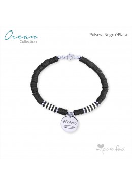 Collar OCEAN negro-plata