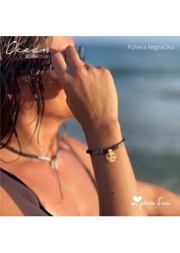 Pulsera OCEAN negro-ORO