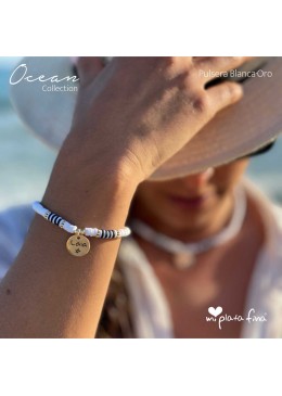 Pulsera OCEAN blanco-ORO