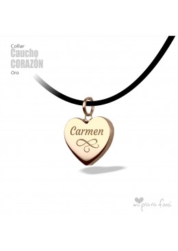 Collar CORAZÓN caucho 3D