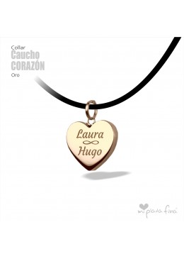Collar CORAZÓN caucho 3D