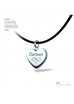 Collar CORAZÓN caucho 3D