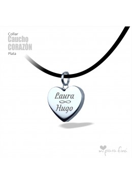 Collar CORAZÓN caucho 3D
