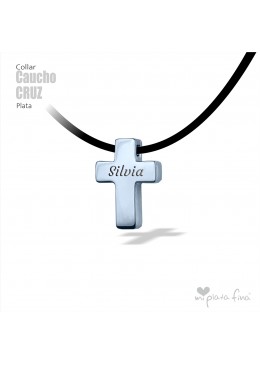 Collar CRUZ caucho 3D