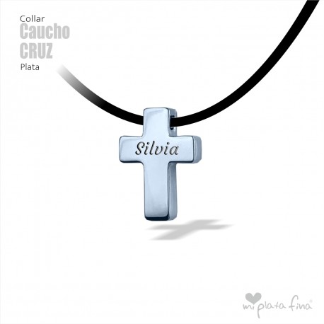 Collar CRUZ caucho 3D