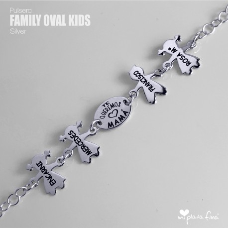 Family " OVAL & KIDS " silver 