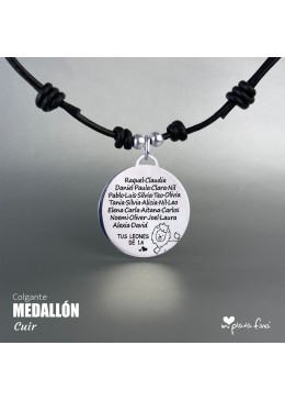 COLGANTE MEDALLÓN GRABADO NOMBRES FIN DE CURSO