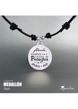 Colgante Medallón Plata con dedicatoria para la Abuela