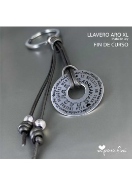 LLAVERO ARO PLATA PROFESORES NOMBRES GRABADOS