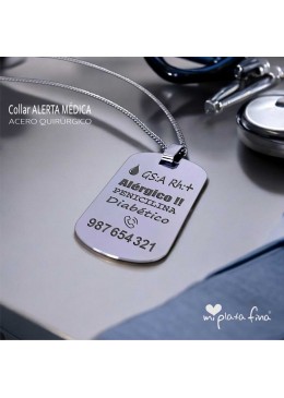 Collar ALERTA MÉDICA acero
