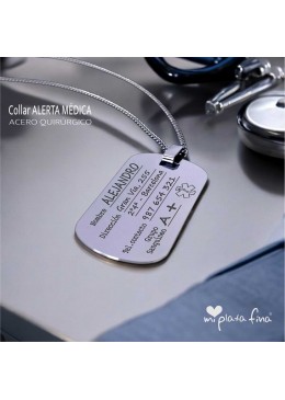 Collar ALERTA MÉDICA acero
