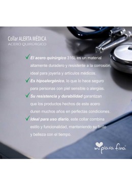 Collar ALERTA MÉDICA acero