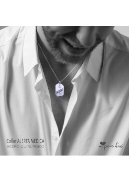Collar ALERTA MÉDICA acero