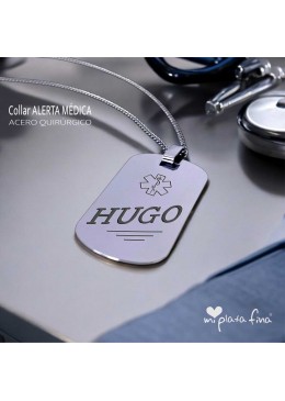 Collar ALERTA MÉDICA acero