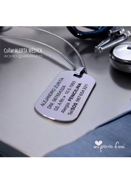 Collar ALERTA MÉDICA acero