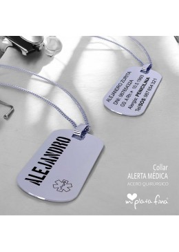 Collar ALERTA MÉDICA acero