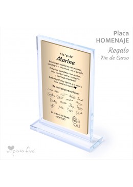 Placa HOMENAJE JUBILACIONES