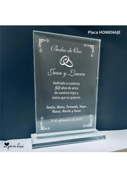 Placa HOMENAJE BODAS