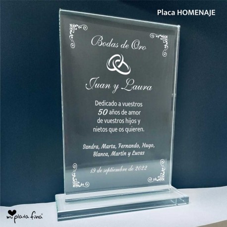 Placa HOMENAJE BODAS